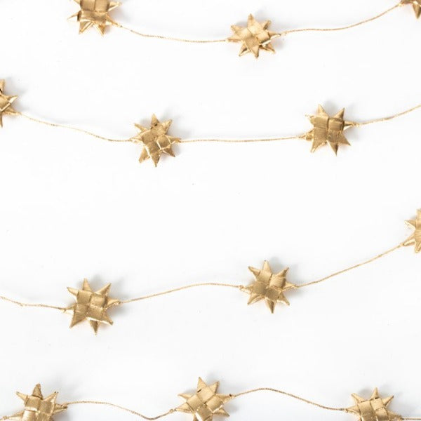 Gold Star Garland - Eco Friendly Christmas Decoration