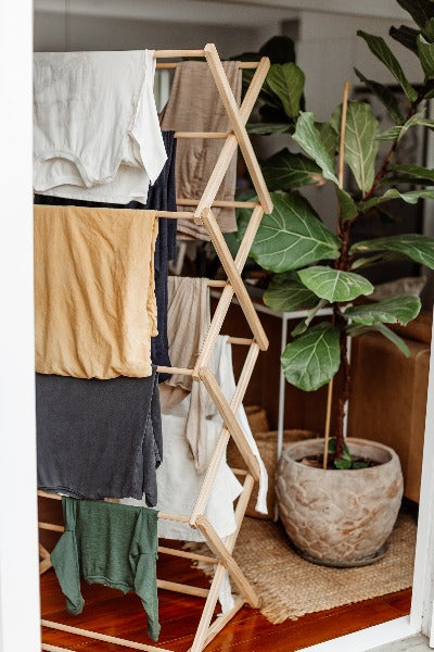 Wooden Clothes Drying Rack - The Tower