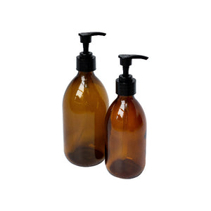 Amber Glass Lotion Pump bottle - 2 sizes