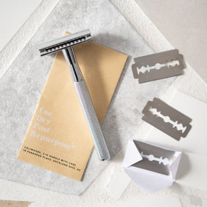 CaliWoods Long-Handled Silver Safety Razor