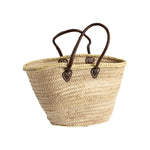 French Market Basket with leather handles