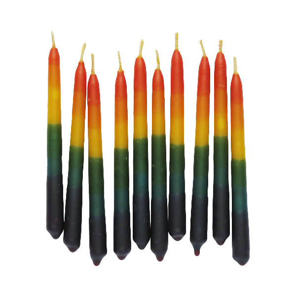 Pure Beeswax Birthday Candles - Rainbow