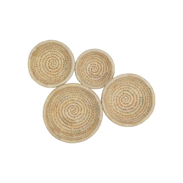 Small Woven Palm Baskets - Set of 4