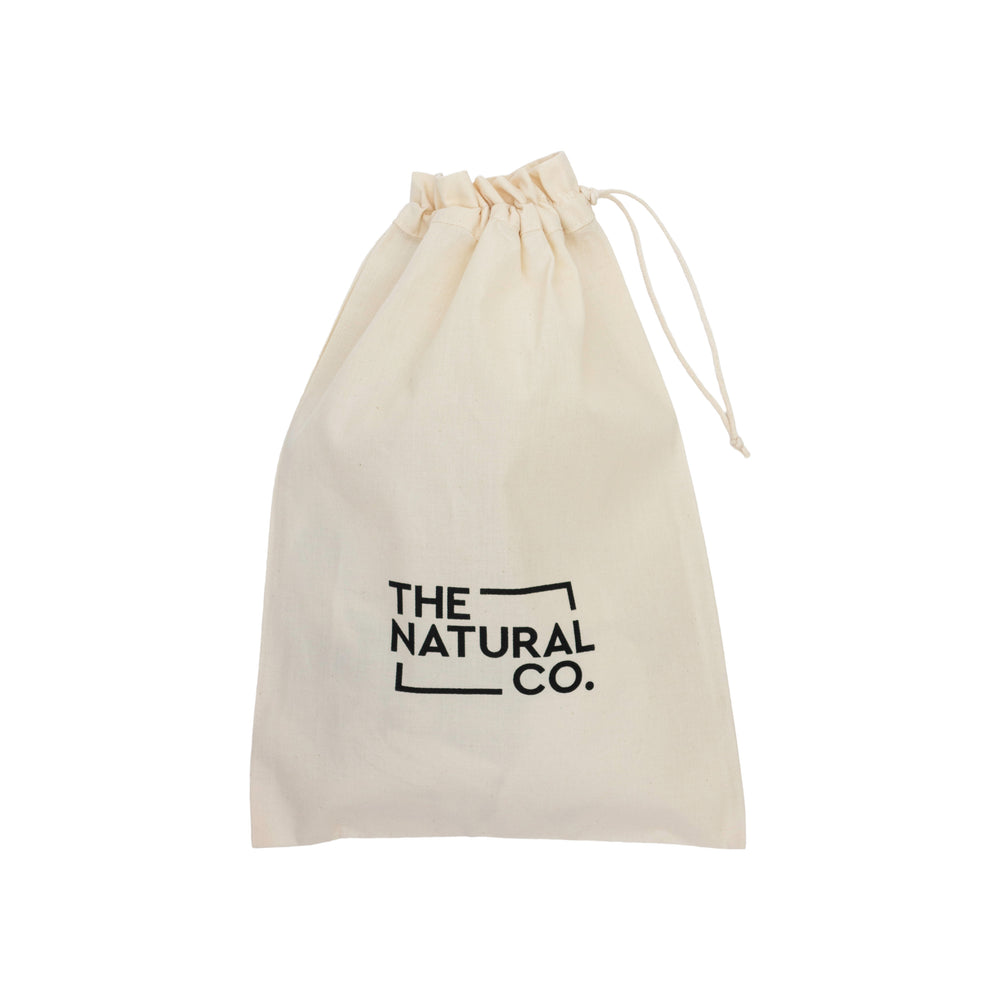 
            
                Load image into Gallery viewer, The Natural Co. Organic Cotton Drawstring Bag
            
        