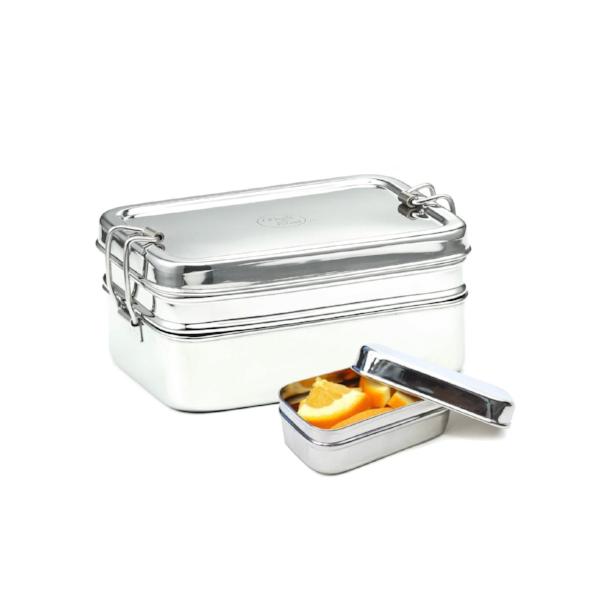 Double-Layer Rectangular Stainless Steel Lunchbox