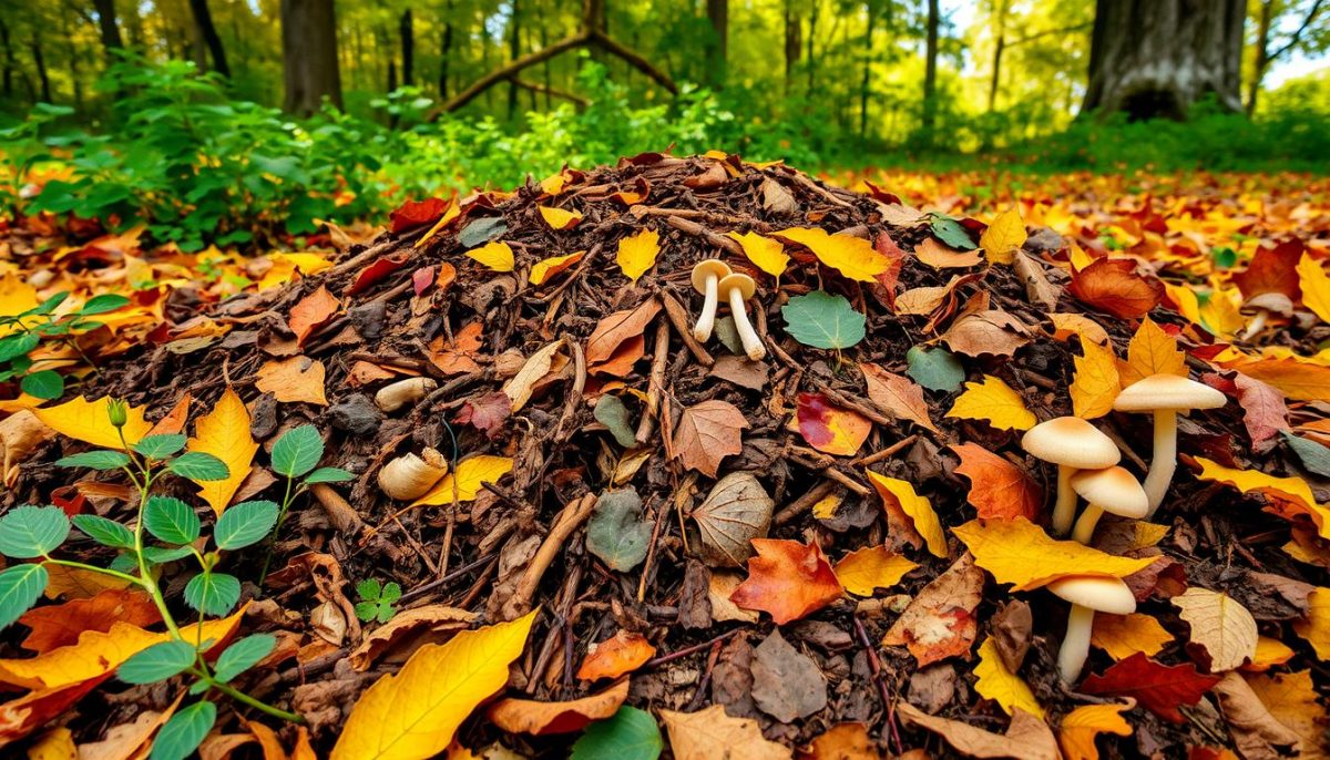 composting nutrient-rich soil with leaves